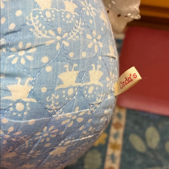 Floral Blue Stuffed Bear and Bunny Duo - Picture 4 of 6